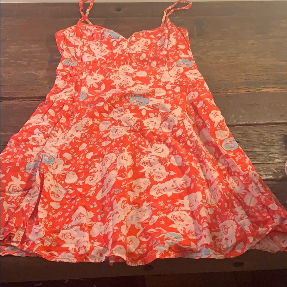 Free People Size 4 Red-Orange Mini Dress